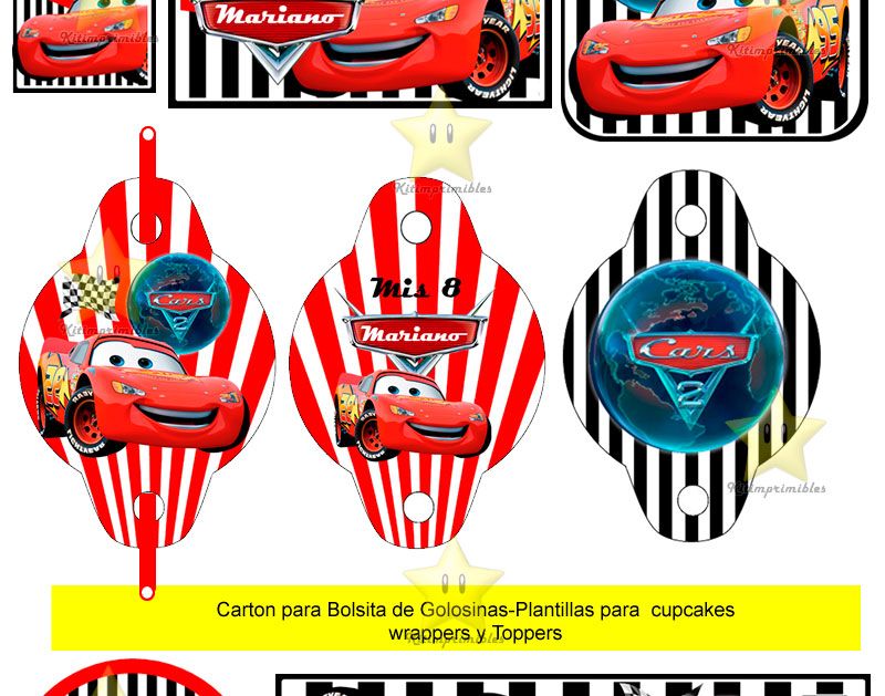 Kit Imprimible Candy Bar Golosinas De Cars Tita Yapa Y Mas kit